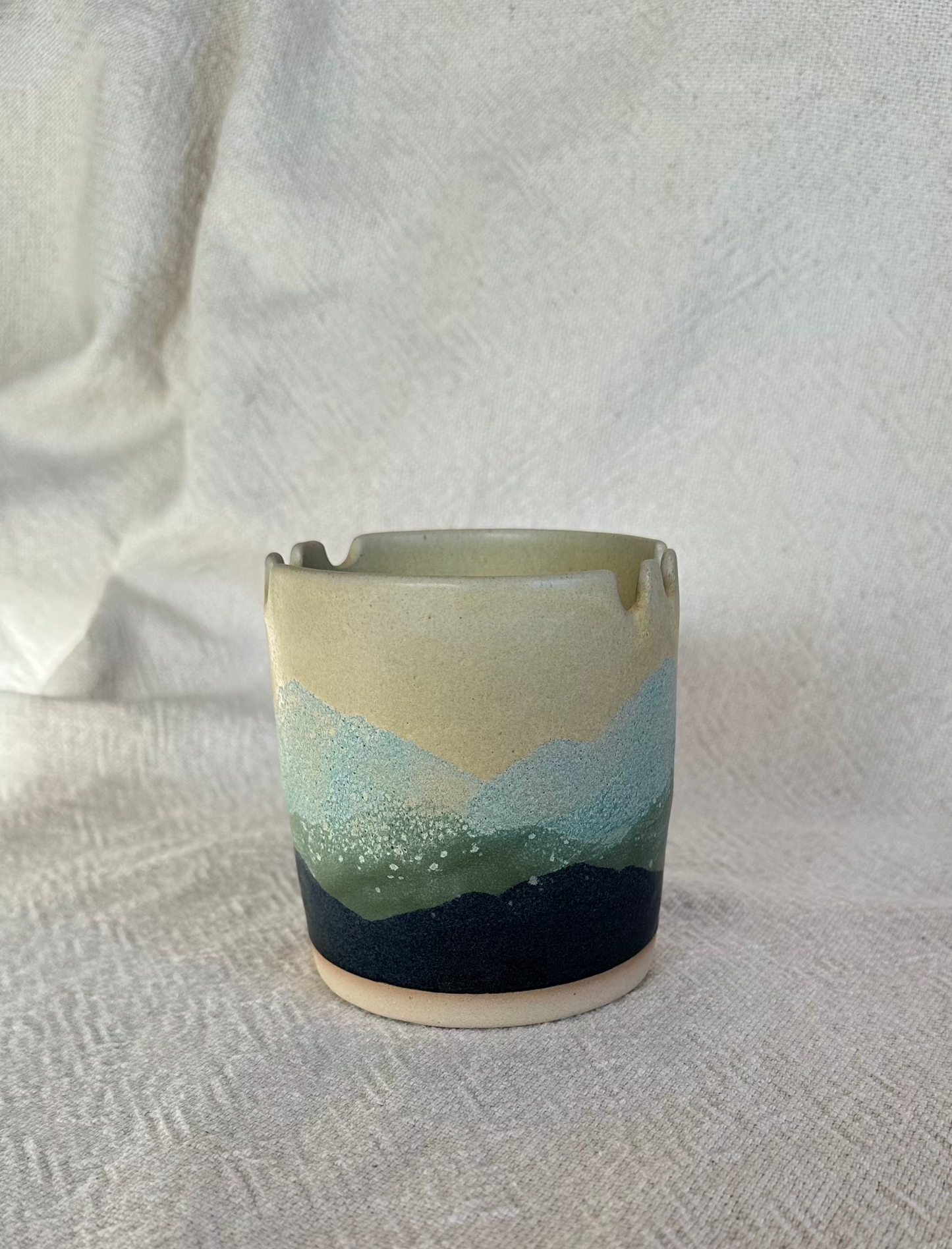 Blue Mountain Ceramic Paintbrush Pot
