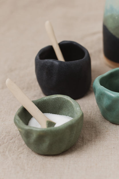 Salt pot and spoon