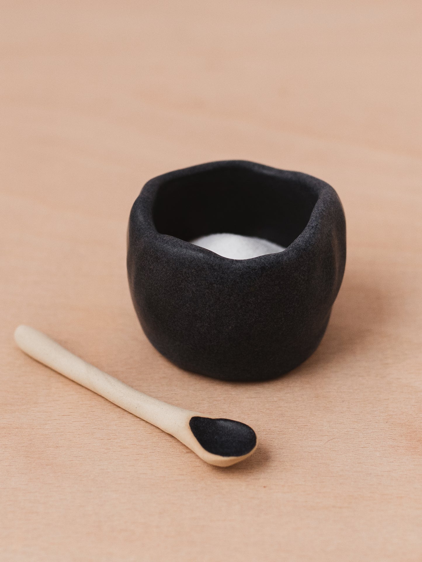 Salt pot and spoon
