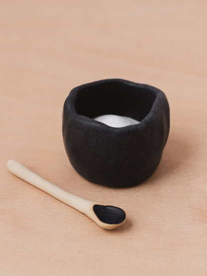 Salt pot and spoon