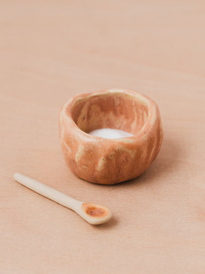 Salt pot and spoon