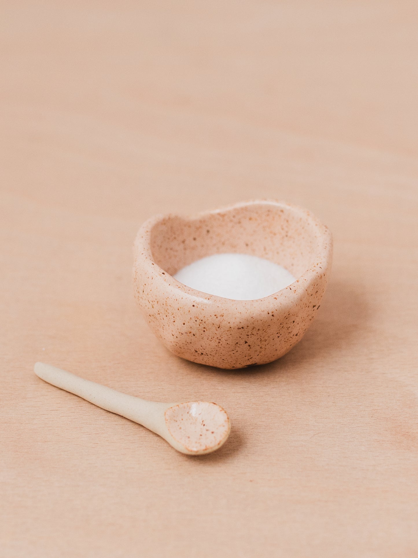 Salt pot and spoon