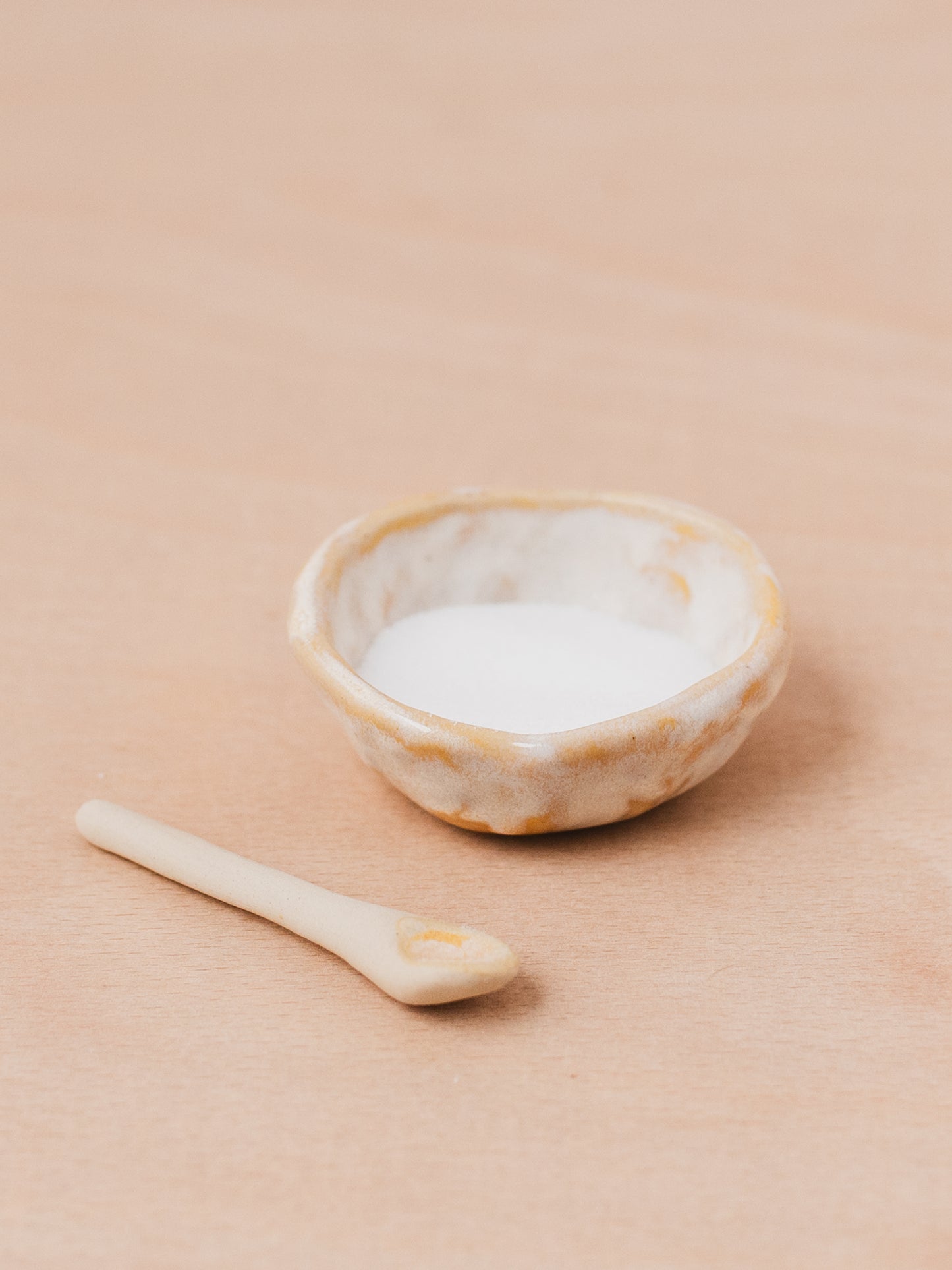 Salt pot and spoon