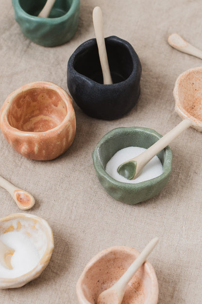 Salt pot and spoon