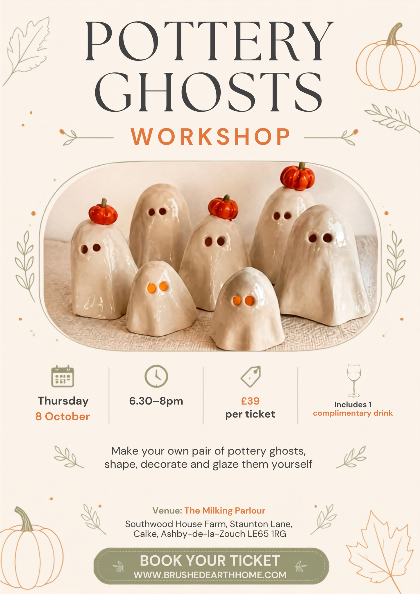 Pottery Ghost workshop at The Milking Parlour